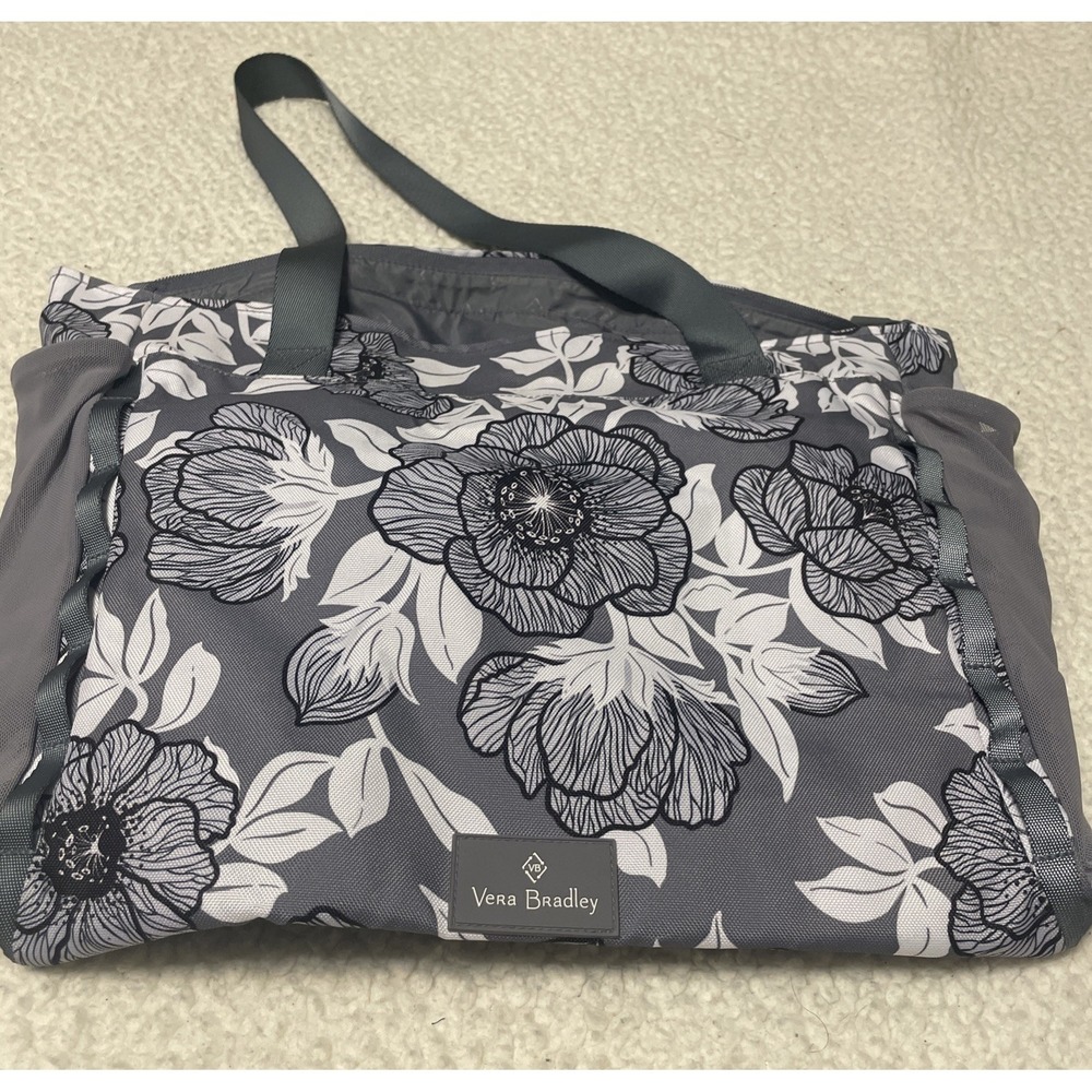 Vera Bradley Lighten Up Sport Tote Gray Floral